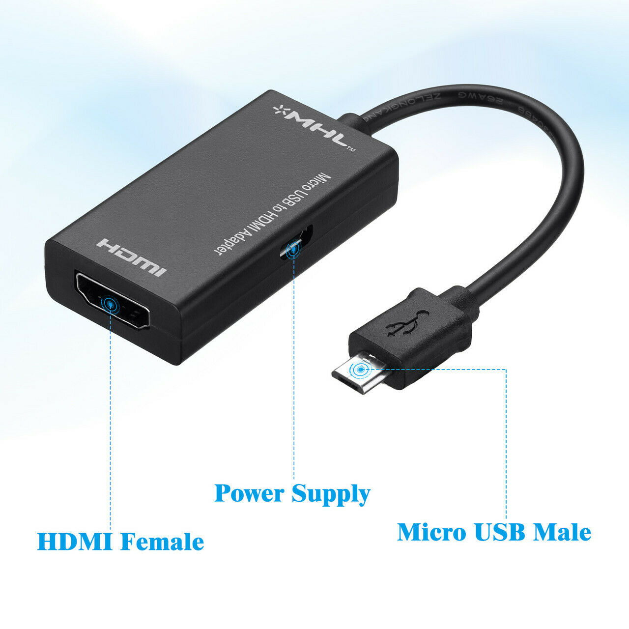 Переходник (кабель - адаптер) с MHL Micro USB на HDMI / VGA